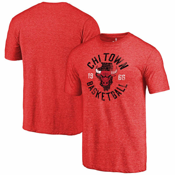Chicago Bulls Fanatics Branded Red Chi Town Hometown Tri-Blend T-Shirt