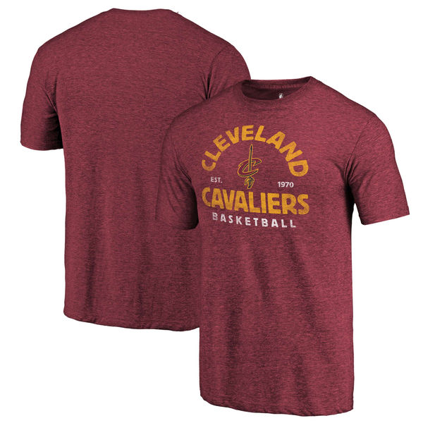 Cleveland Cavaliers Fanatics Branded Wine Vintage Arch Tri-Blend T-Shirt