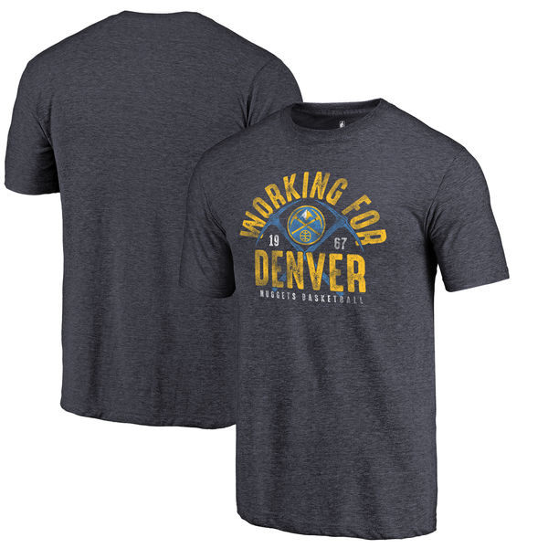 Denver Nuggets Fanatics Branded Navy Working for Denver Hometown Collection Tri-Blend T-Shirt