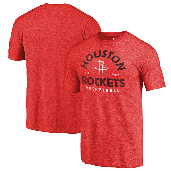 Houston Rockets Fanatics Branded Red Vintage Arch Tri-Blend T-Shirt - Click Image to Close
