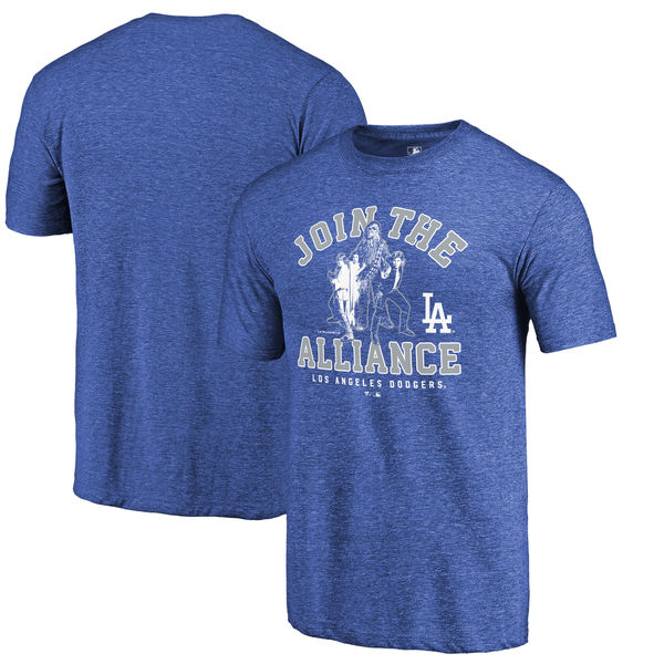 Los Angeles Dodgers Fanatics Branded Royal MLB Star Wars Join The Alliance Tri-Blend T-Shirt