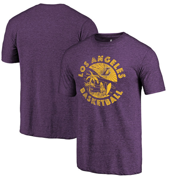 Los Angeles Lakers Fanatics Branded Purple LA Surf Hometown Collection Tri-Blend T-Shirt