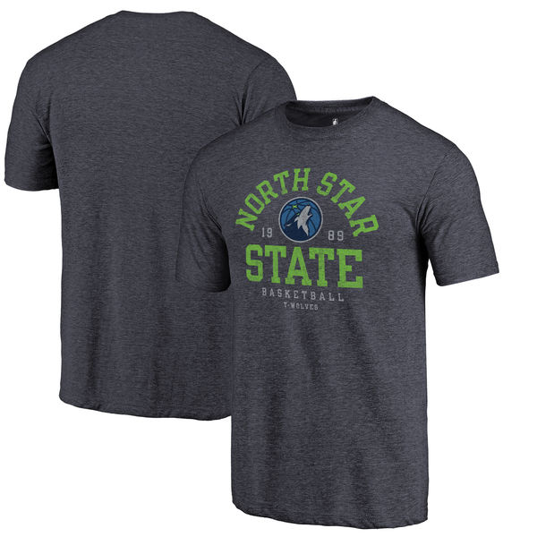 Minnesota Timberwolves Fanatics Branded Navy North Star State Hometown Collection Tri-Blend T-Shirt