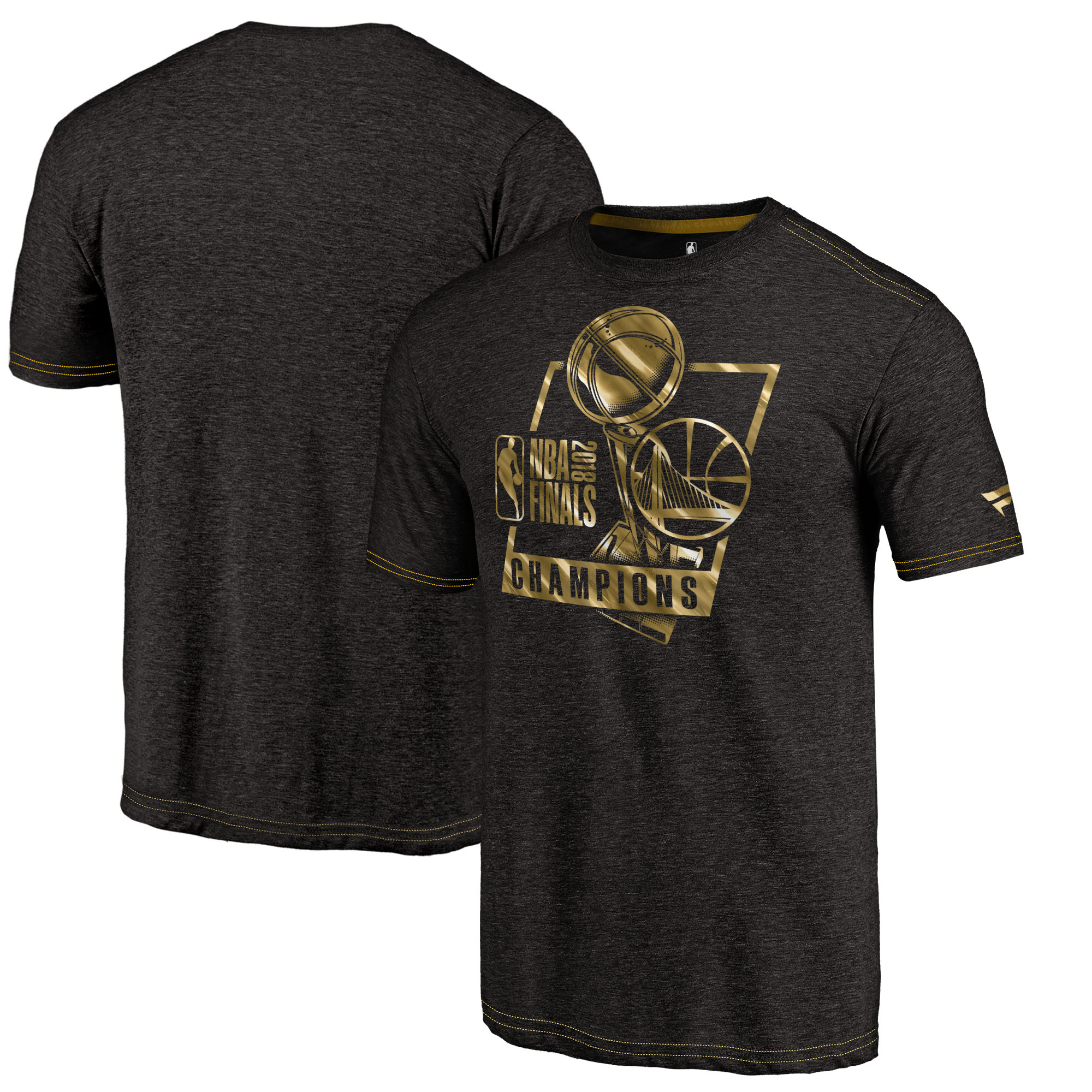 Golden State Warriors Fanatics Branded 2018 NBA Finals Champions Bank It In Gold Luxe Tri-Blend T-Shirt Black