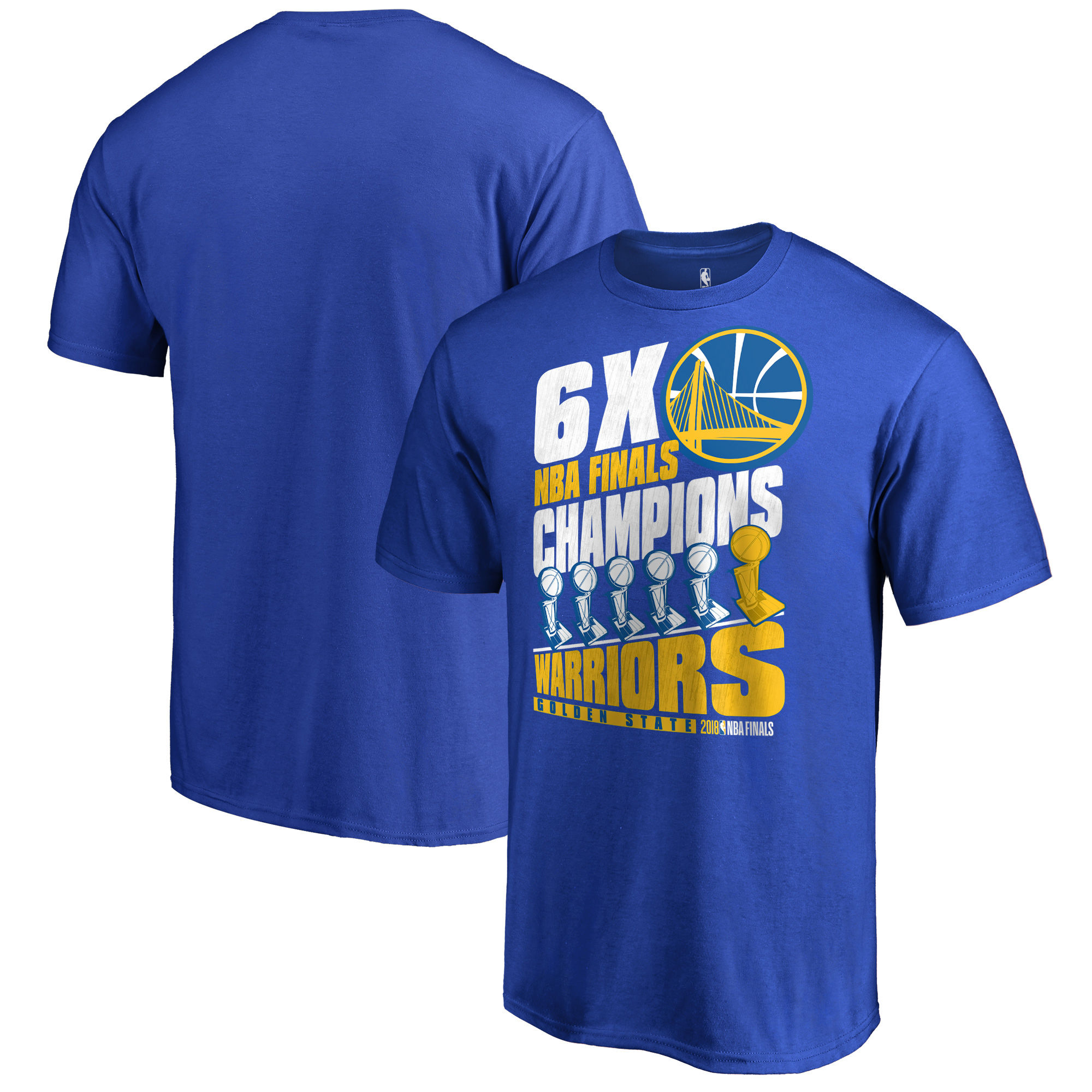 Golden State Warriors Fanatics Branded 2018 NBA Finals Champions Court Drillz 6 Time Champs T-Shirt Royal