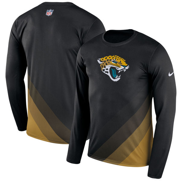 Men's Jacksonville Jaguars Nike Black Sideline Legend Prism Performance Long Sleeve T-Shirt - Click Image to Close