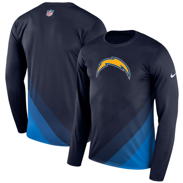 Men's Los Angeles Chargers Nike Navy Sideline Legend Prism Performance Long Sleeve T-Shirt - Click Image to Close