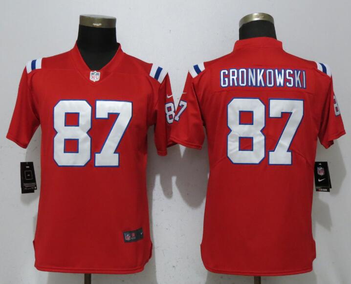 Nike Patriots 87 Rob Gronkowski Red Women Vapor Untouchable Limited Jersey
