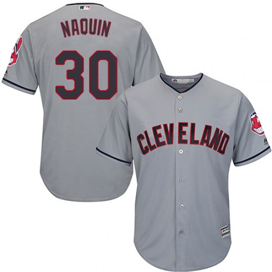 Indians 30 Tyler Naquin Gray Youth Cool Base Jersey