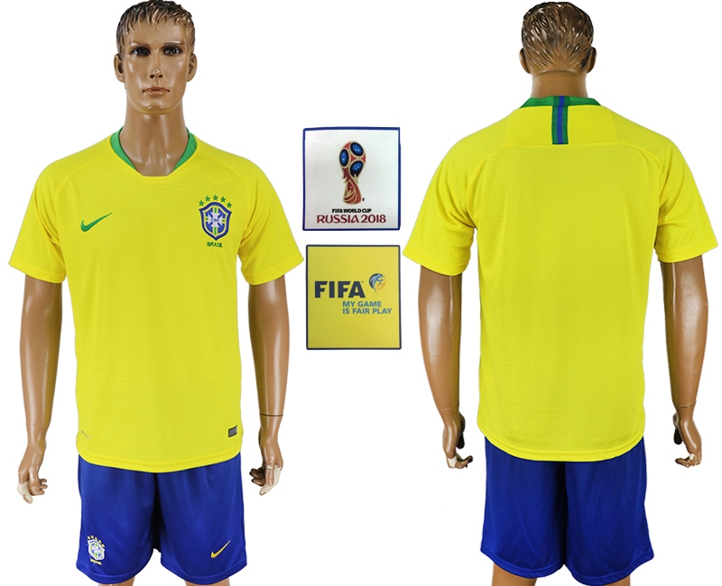 Brazil Home 2018 FIFA World Cup Men's Customized Jersey