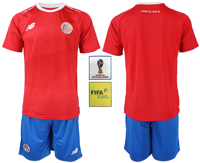 Costa Rica Home 2018 FIFA World Cup Men's Customized Jersey