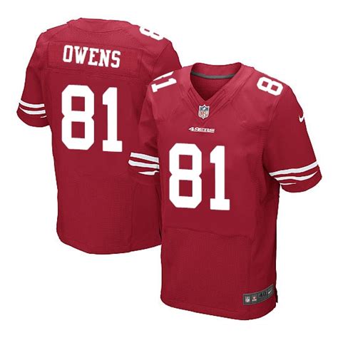 Nike 49ers 81 Terrell Owens Red Elite Jersey