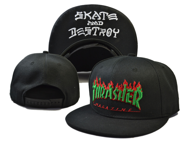 Thrasher Flame Black Fashion Adjustable Hat LH