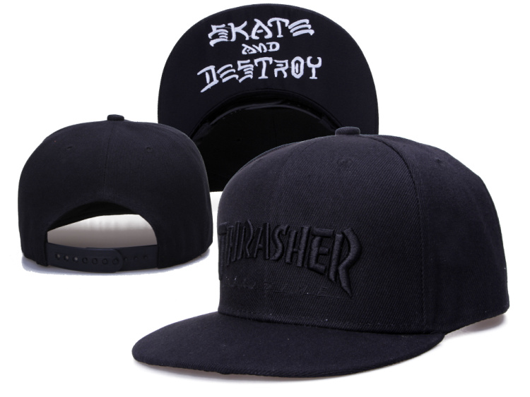 Thrasher Skate And Destroy Black Snapback Adjustable Hat LH