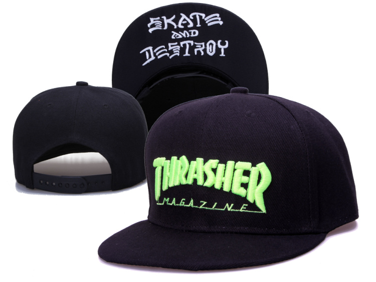 Thrasher Skate And Destroy Fluorescent Green Logo Fashion Adjustable Hat LH