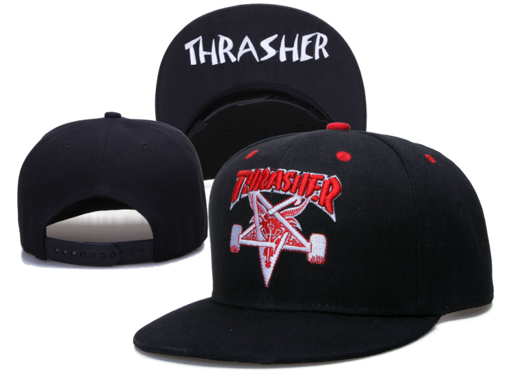 Thrasher Skategoat Red Logo Black Fashion Adjustable Hat LH