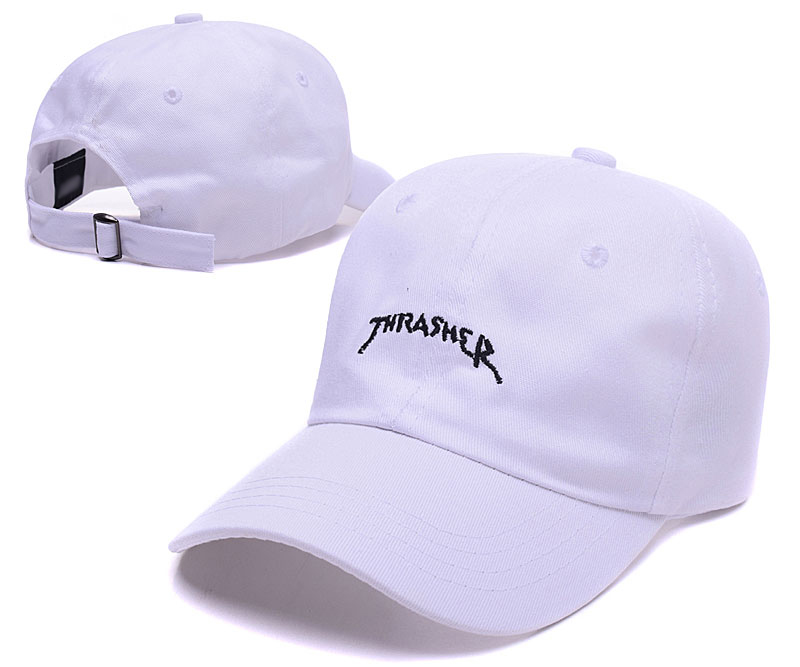 Thrasher White Fashion Peaked Adjustable Hat LH