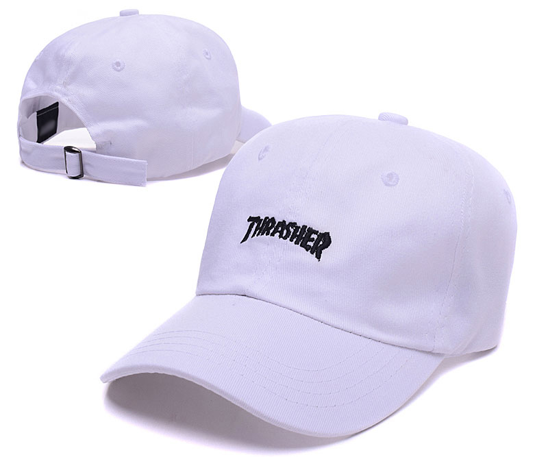 Thrasher White Peaked Adjustable Hat LH
