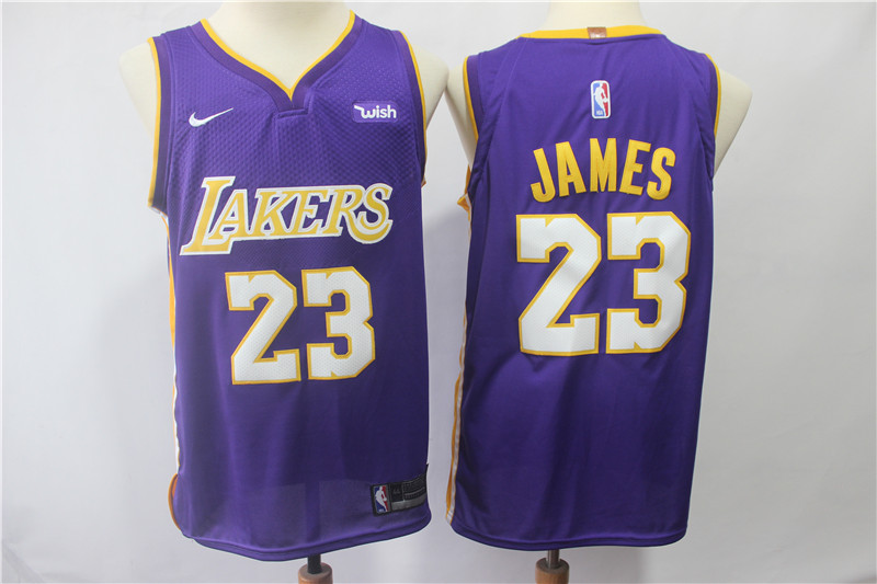 Lakers 23 Lebron James Purple Nike Authentic Jersey - Click Image to Close