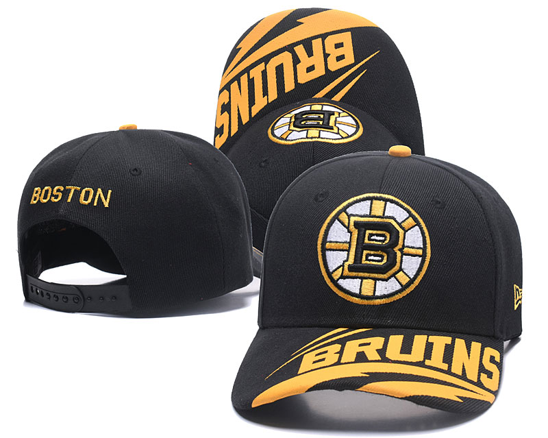 Bruins Team Logo Black Adjustable Hat LH