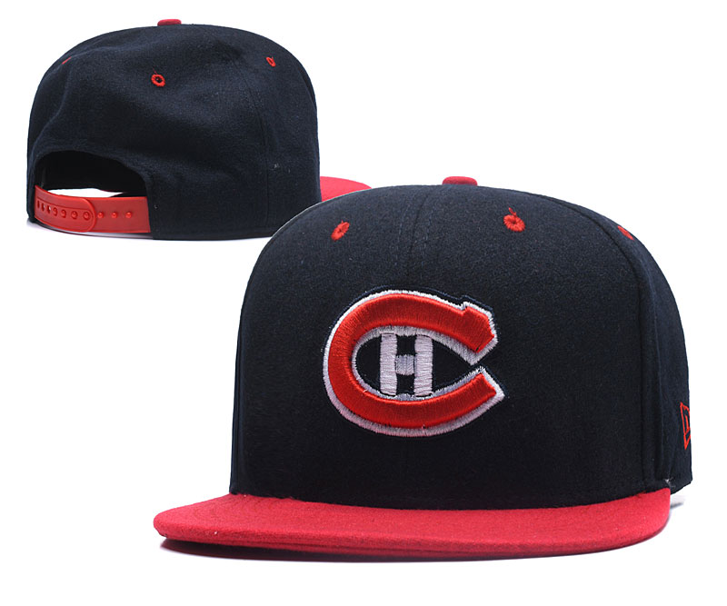 Canadiens Team Logo Black Adjustable Hat LH