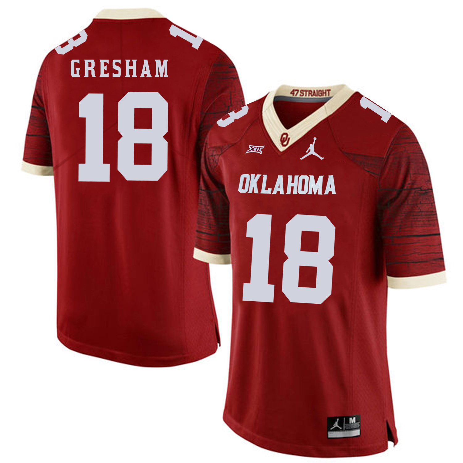 Oklahoma Sooners 18 Jermaine Gresham Red 47 Game Winning Streak College Football Jersey - Click Image to Close