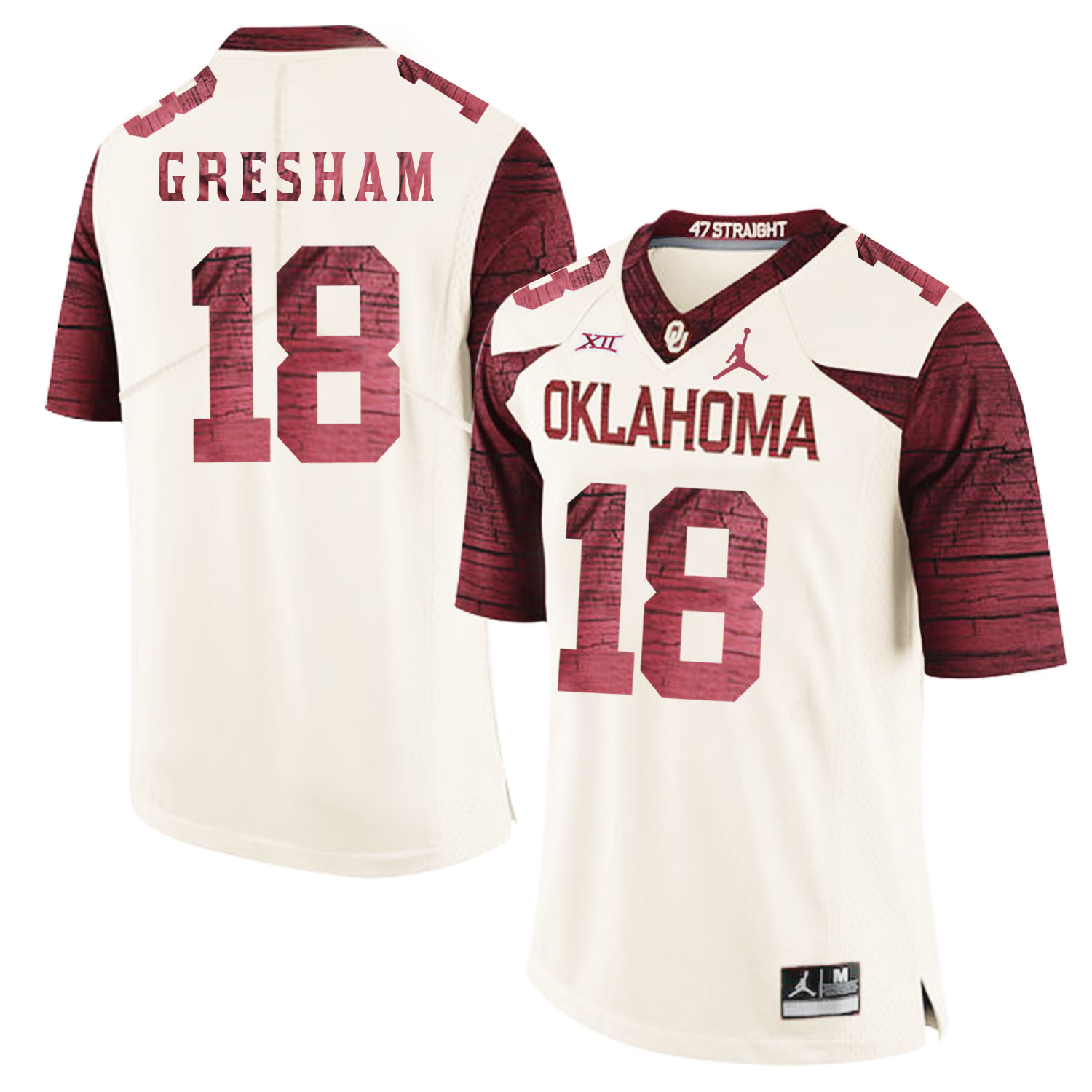 Oklahoma Sooners 18 Jermaine Gresham White 47 Game Winning Streak College Football Jersey