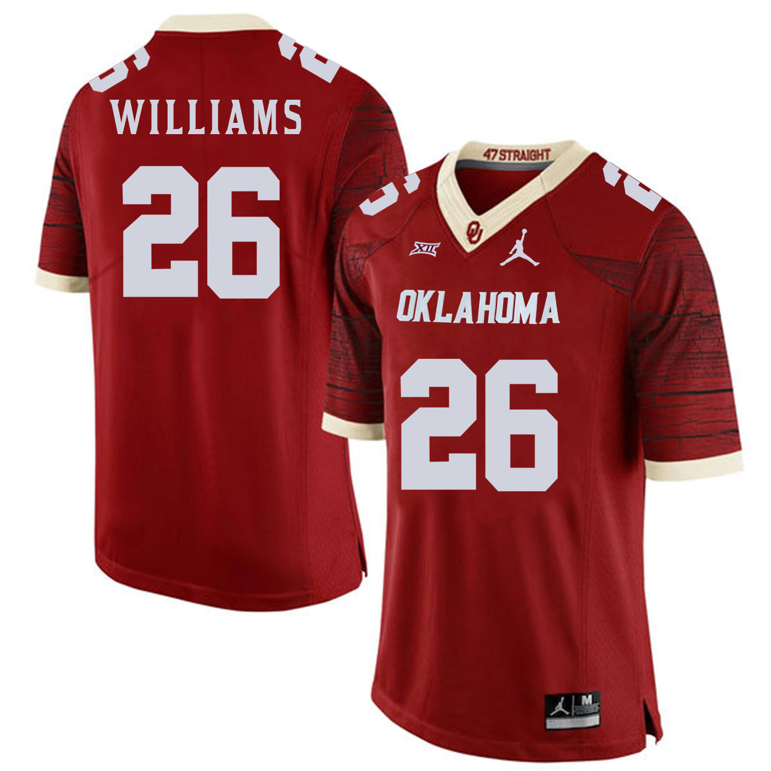 Oklahoma Sooners 26 Damien Williams Red 47 Game Winning Streak College Football Jersey - Click Image to Close