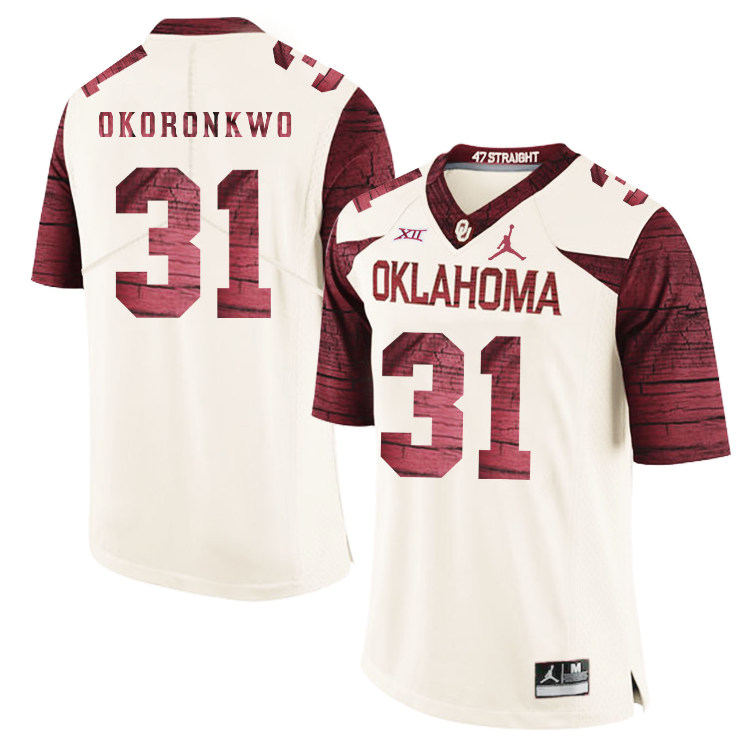 Oklahoma Sooners 31 Obo Okoronkwo White 47 Game Winning Streak College Football Jersey