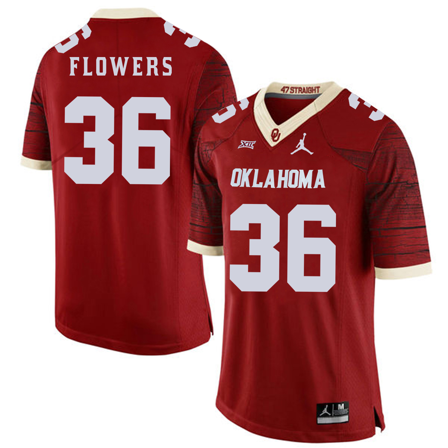 Oklahoma Sooners 36 Dimitri Flowers Red 47 Game Winning Streak College Football Jersey