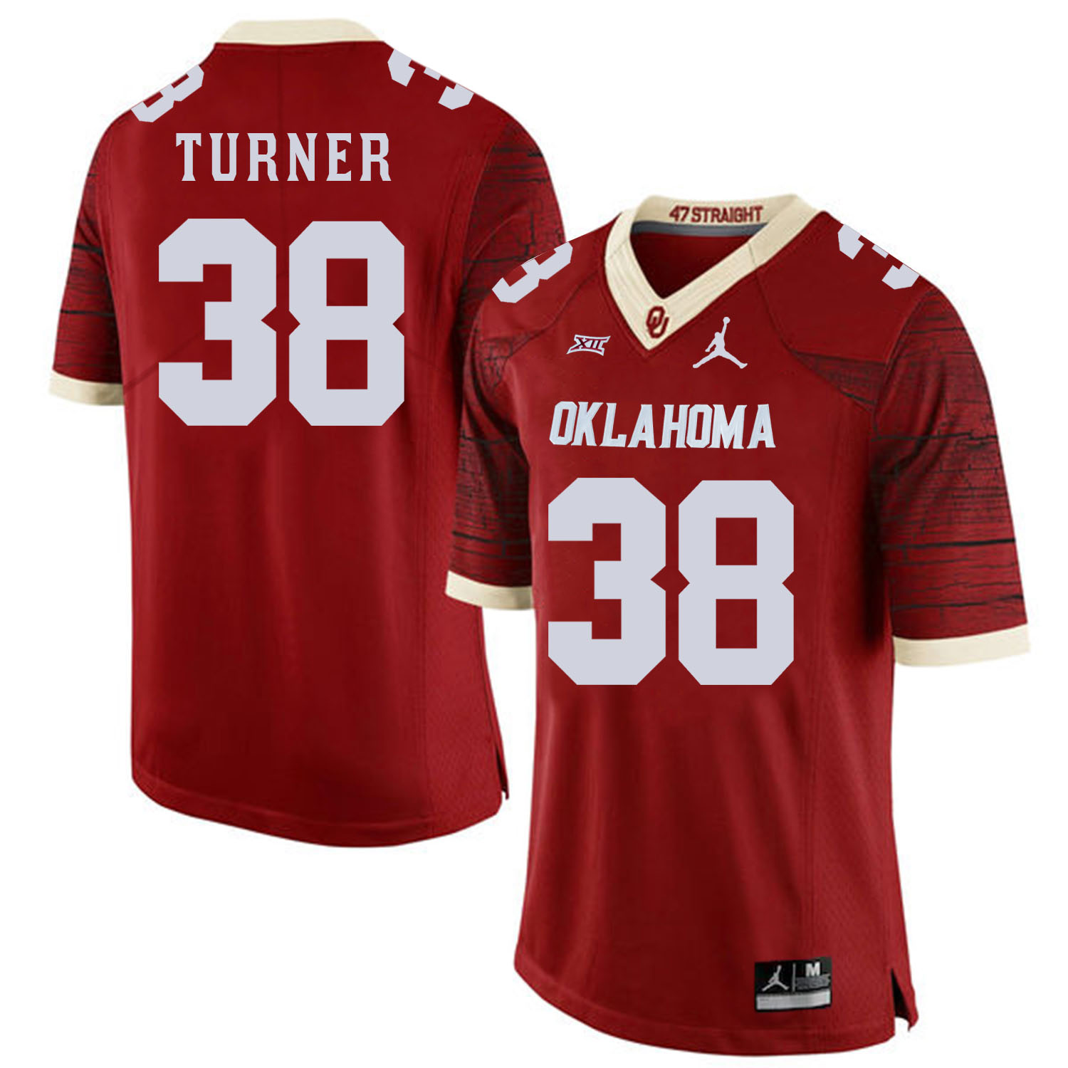 Oklahoma Sooners 38 Reggie Turner Red 47 Game Winning Streak College Football Jersey - Click Image to Close