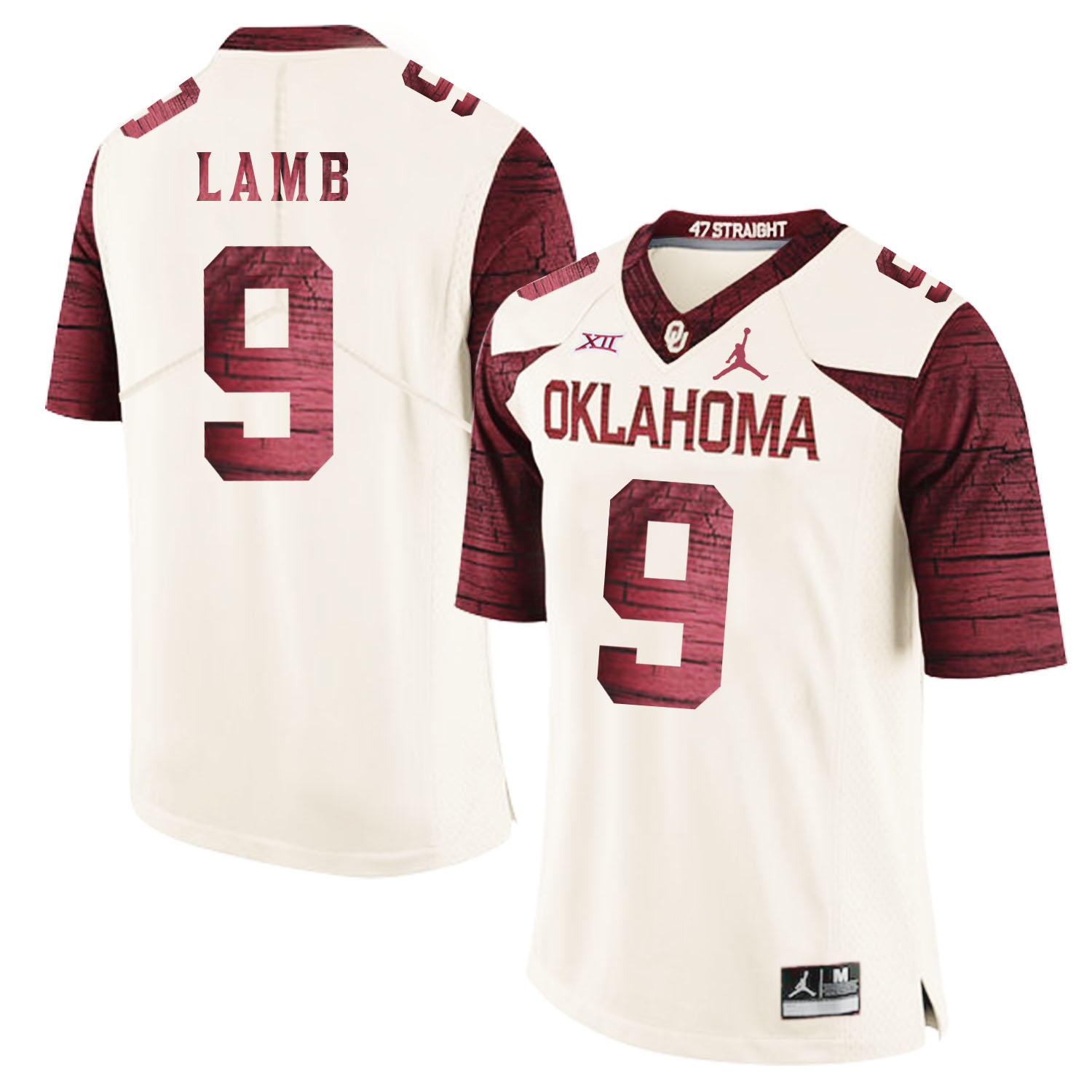 Oklahoma Sooners 9 CeeDee Lamb White 47 Game Winning Streak College Football Jersey - Click Image to Close