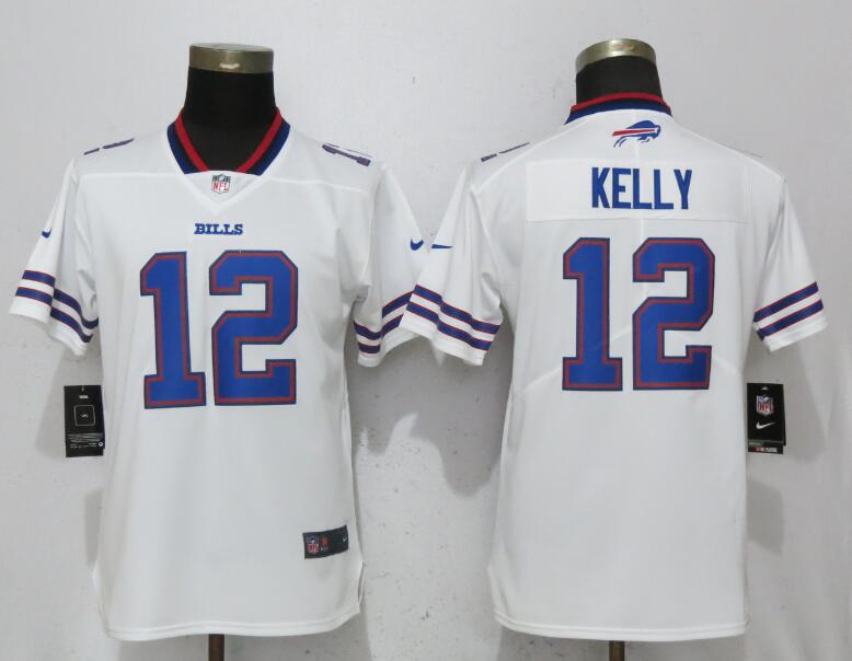 Nike Bills 12 Jim Kelly White Women Vapor Untouchable Limited Jersey