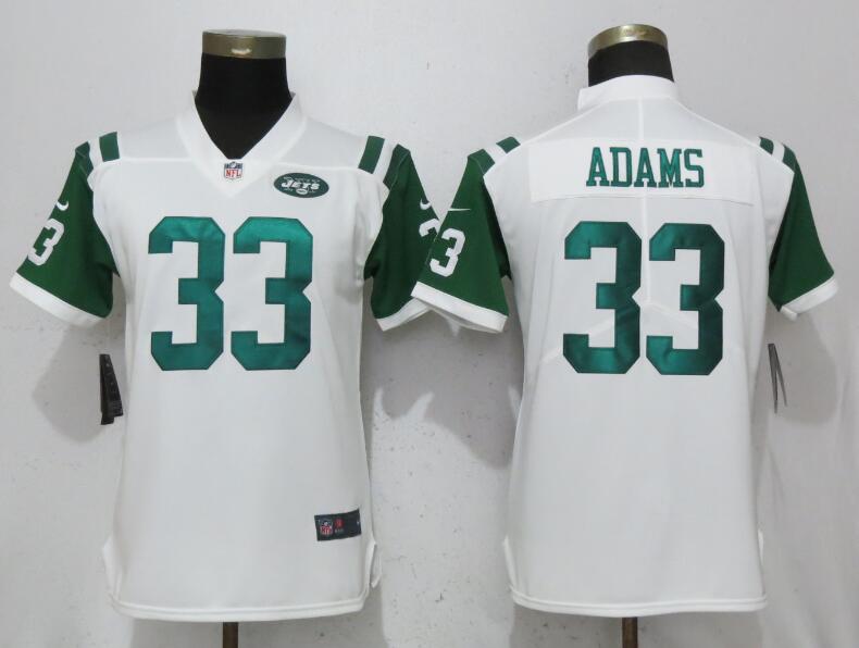 Nike Jets 33 Jamal Adams White Women Vapor Untouchable Limited Jersey