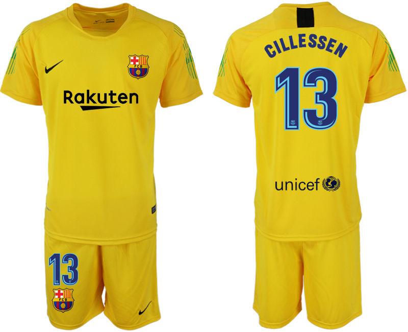 2018-19 Barcelona 13 CILLESSEN Yellow Goalkeeper Soccer Jersey
