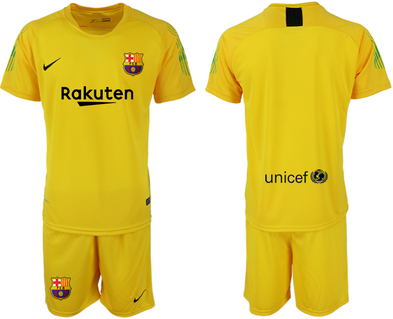 2018-19 Barcelona Yellow Goalkeeper Soccer Jersey