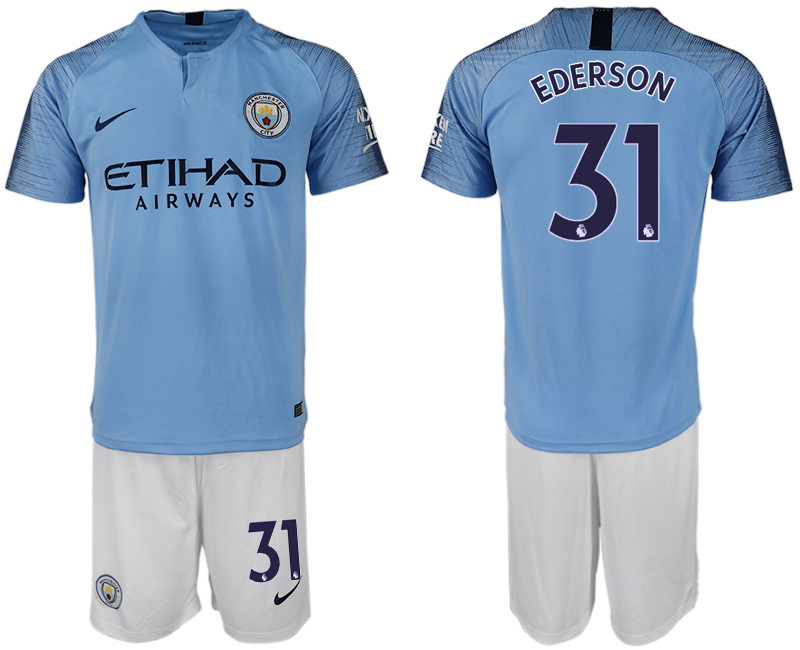 2018-19 Manchester City 31 EDERSON Home Soccer Jersey