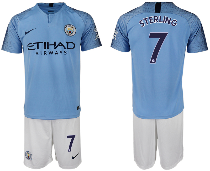 2018-19 Manchester City 7 STERLING Home Soccer Jersey