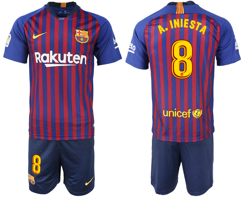 2018-19 Barcelona 8 A.INIESTA Home Soccer Jersey