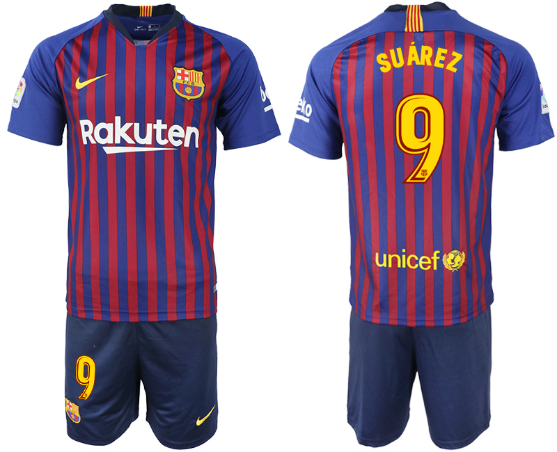 2018-19 Barcelona 9 SUAREZ Home Soccer Jersey