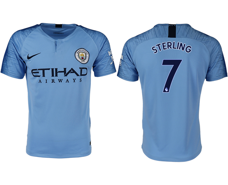 2018-19 Manchester City 7 STERLING Home Thailand Soccer Jersey