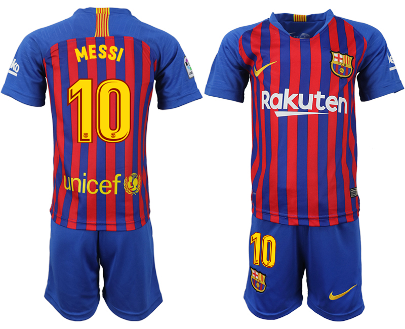 2018-19 Barcelona 10 MESSI Home Youth Soccer Jersey