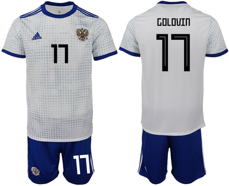 Russia 17 GOLOVIN Away 2018 FIFA World Cup Soccer Jersey - Click Image to Close