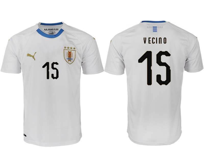 Uruguay 15 VECINO Away 2018 FIFA World Cup Thailand Soccer Jersey - Click Image to Close