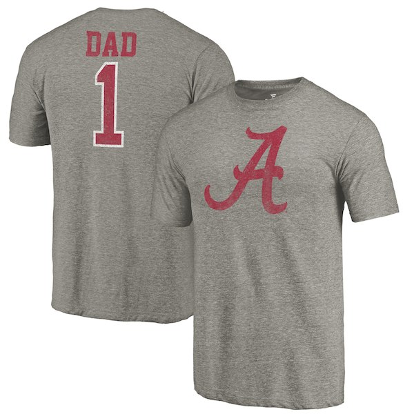 Alabama Crimson Tide Fanatics Branded Gray Greatest Dad Tri-Blend T-Shirt