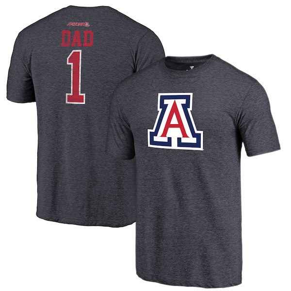 Arizona Wildcats Fanatics Branded Navy Greatest Dad Tri-Blend T-Shirt