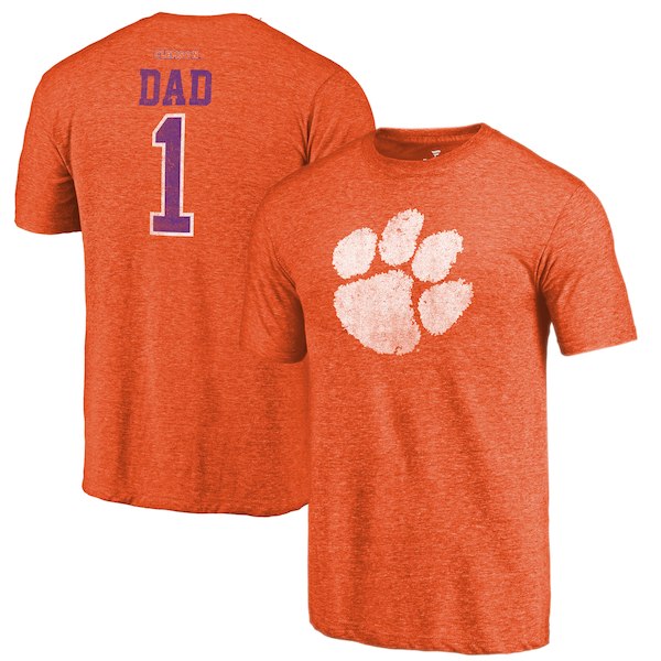 Clemson Tigers Fanatics Branded Orange Greatest Dad Tri-Blend T-Shirt
