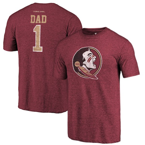 Florida State Seminoles Fanatics Branded Garnet Greatest Dad Tri-Blend T-Shirt