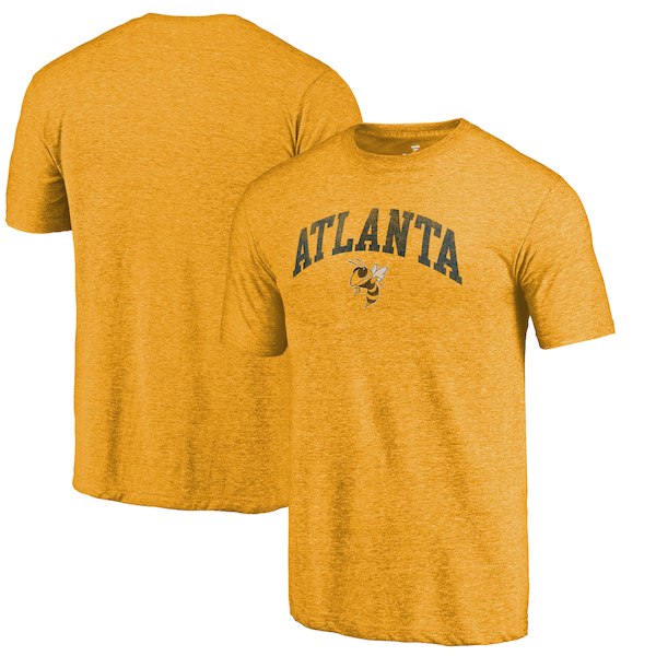 Georgia Tech Yellow Jackets Fanatics Branded Gold Arched City Tri-Blend T-Shirt
