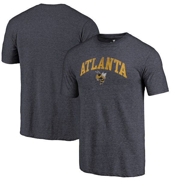 Georgia Tech Yellow Jackets Fanatics Branded Navy Arched City Tri-Blend T-Shirt - Click Image to Close